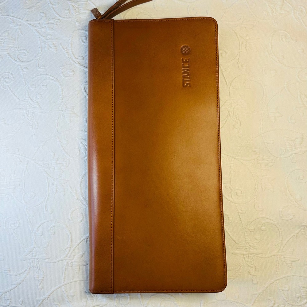 Stance X Uncommon Thread Zippered‎ Cognac Tan Leather Travel Case for Socks